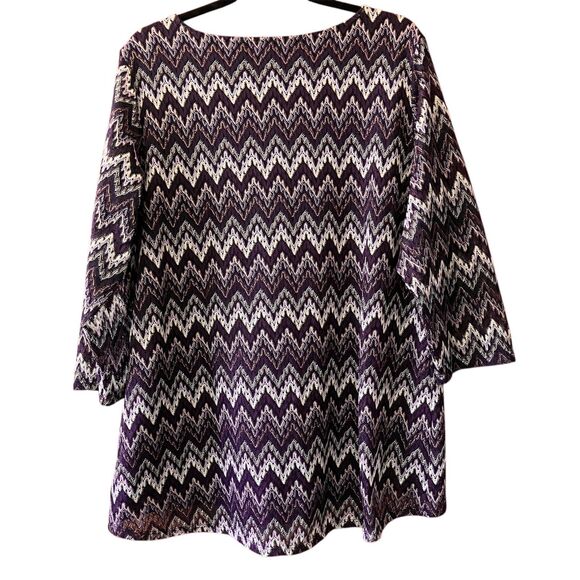 Roz and Ali crochet lace 3/4 sleeve knit pullover - Picture 2 of 8